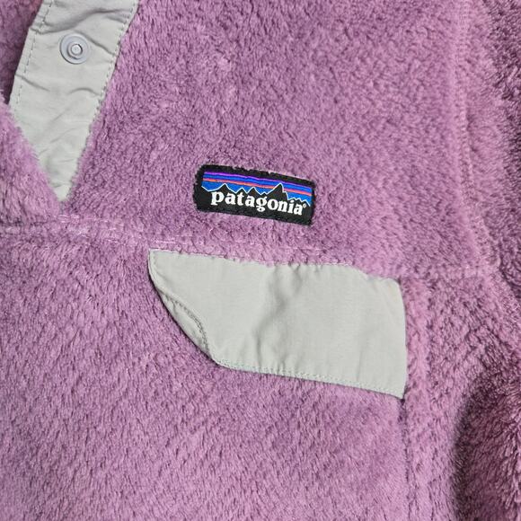 Patagonia Re-Tool Snap-T Fleece Pullover Sweater Jacket Purple Gray Polartec Med - Picture 2 of 9